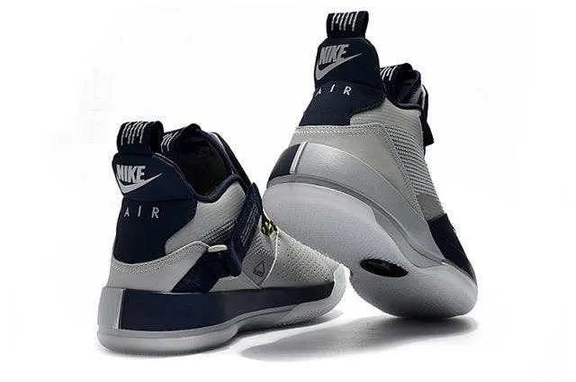 Jordan 33 Wolf Grey Blue Men's Basketball Sneakers