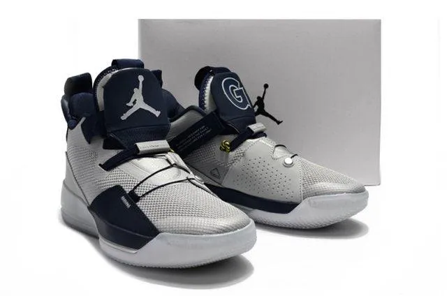 Jordan 33 Wolf Grey Blue Men's Basketball Sneakers