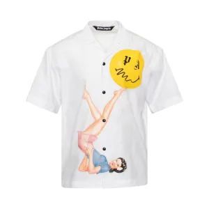 Juggler Pin Up Bowling Shirt in White