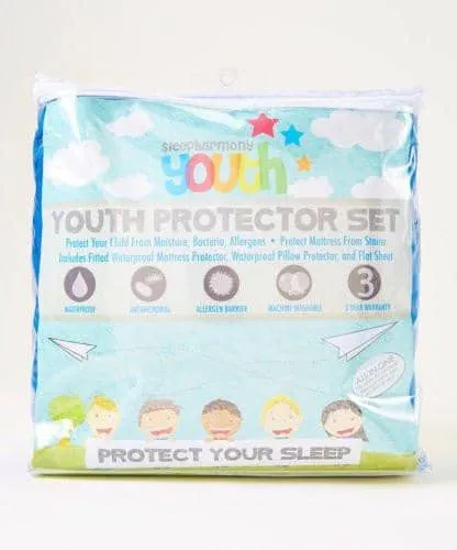 Kids Blue Mattress Cover & Sheet Set in One - Full Size