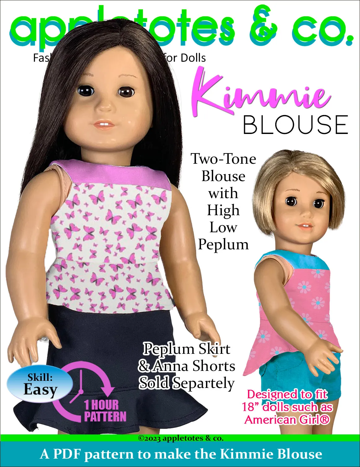 Kimmie Blouse 18 Inch Doll Sewing Pattern