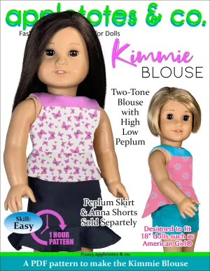 Kimmie Blouse 18 Inch Doll Sewing Pattern