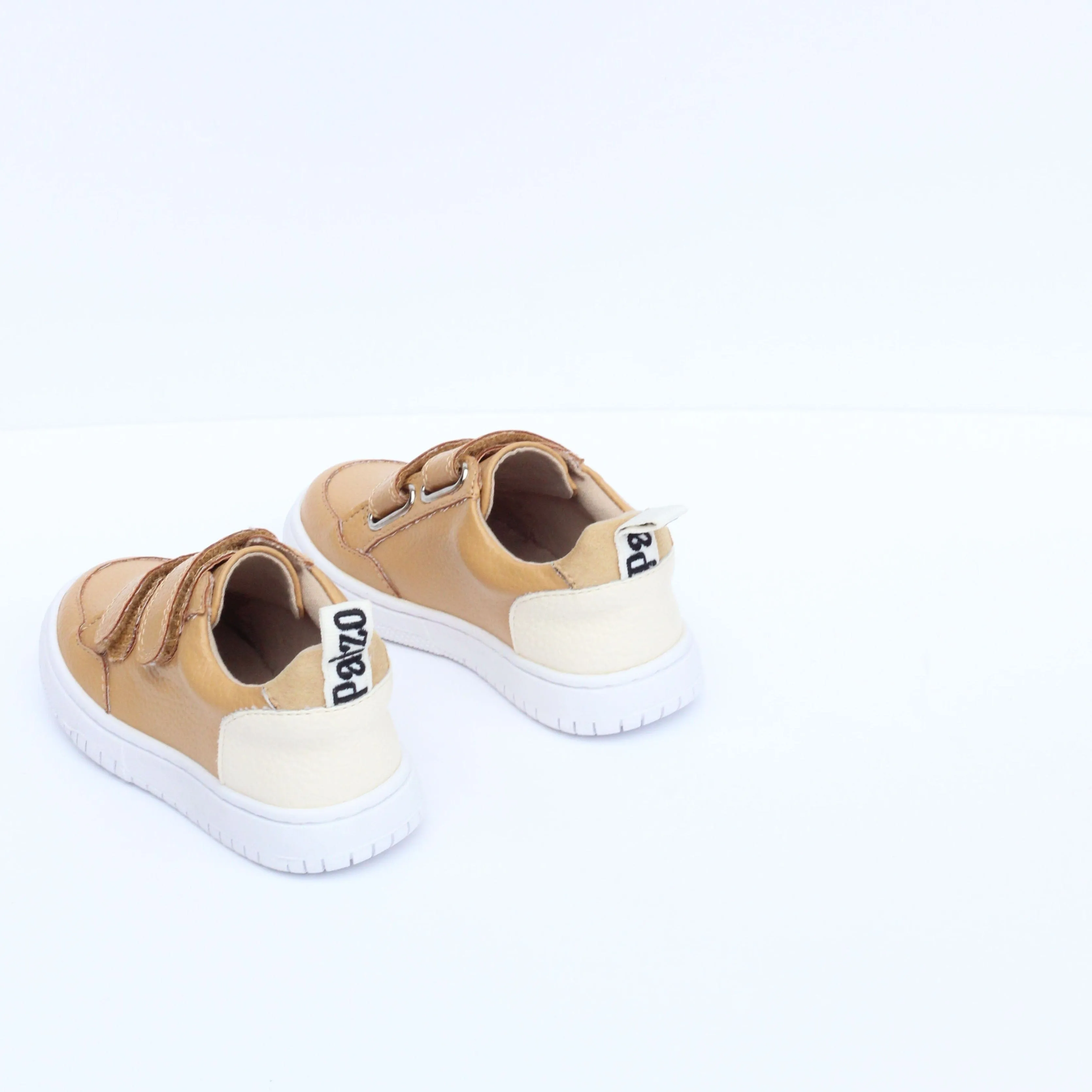 Kipos Vegan Leather Velcro Kids Sneakers | Tan