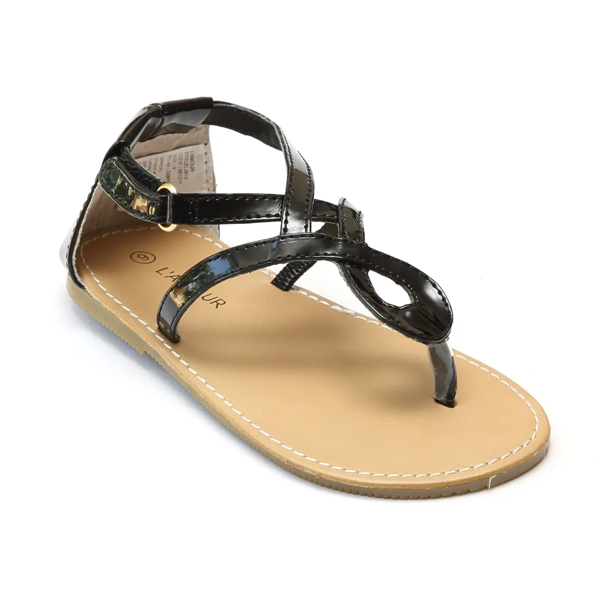 L'Amour Girls J914 Swirl Loop Sandals