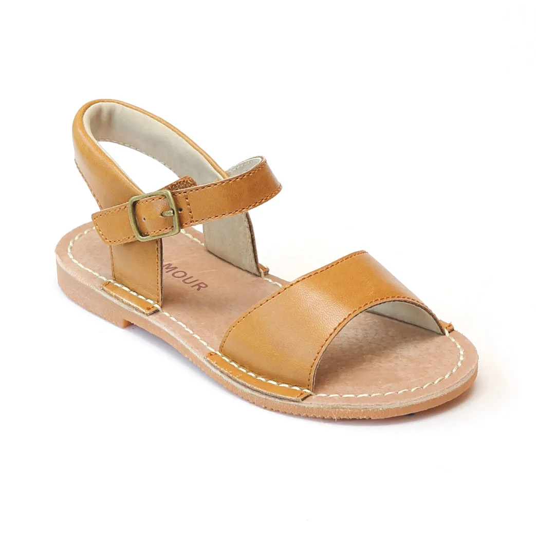 L'Amour Girls Open Toe Leather Sandal