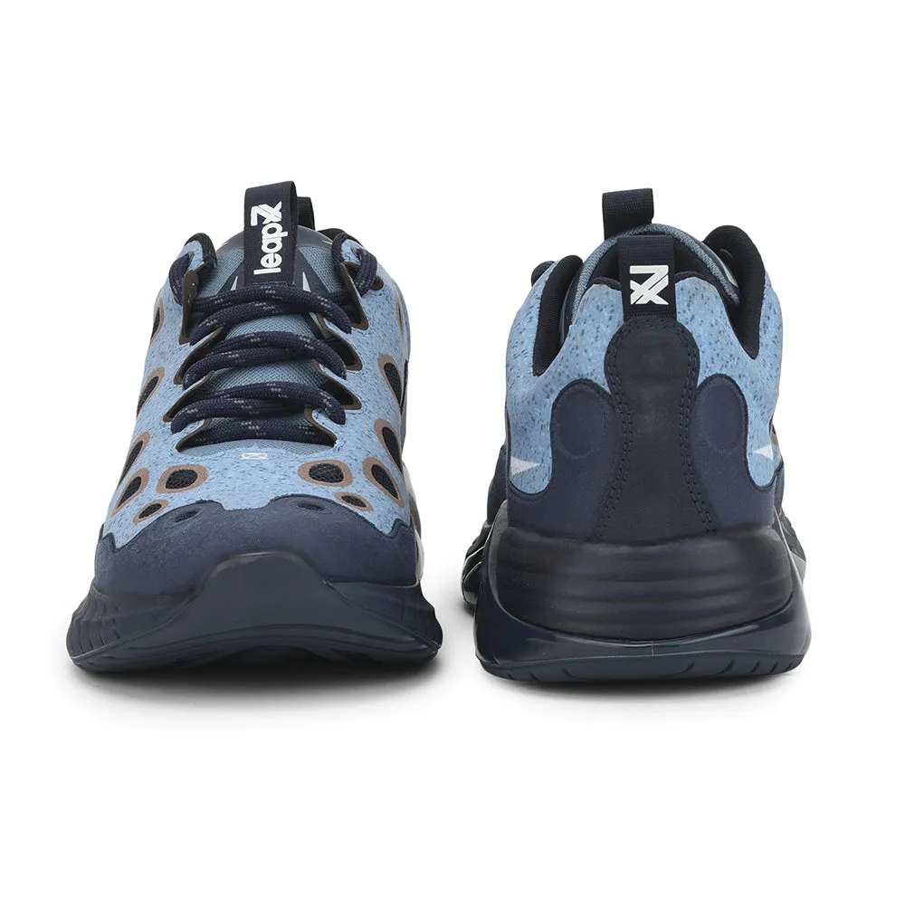 Leap7x Lacing Sports Shoes For Men (N.BLUE) DRILL By Liberty