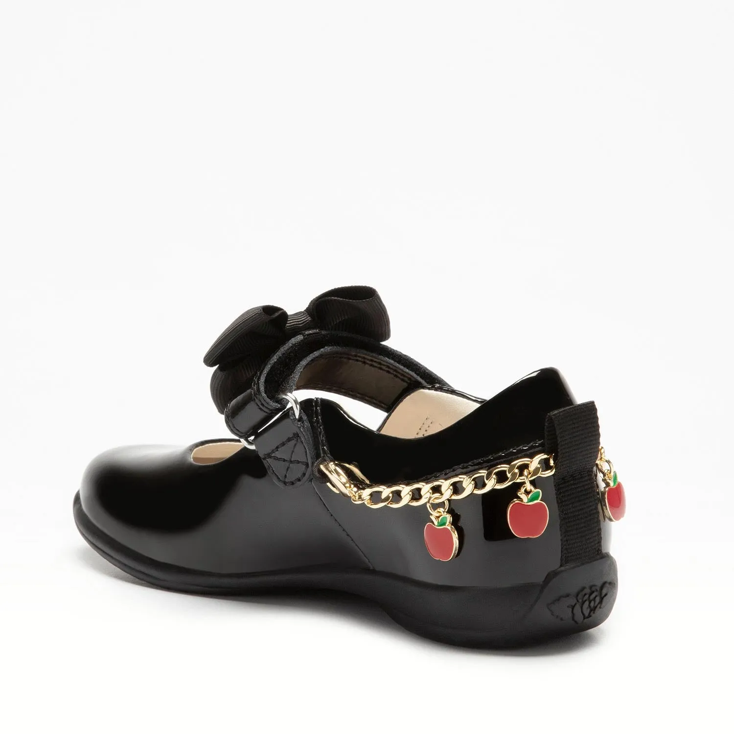 Lelli Kelly Fior Di Mela Apple Bracelet Girls Black Patent School Shoe G Width