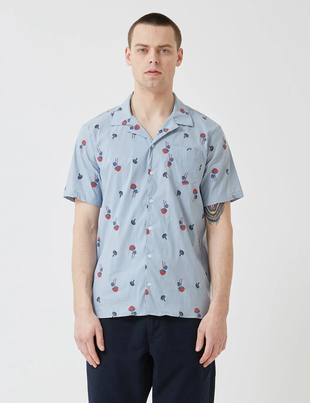 Libertine-Libertine Cave Shirt - Blue Pin Mushroom