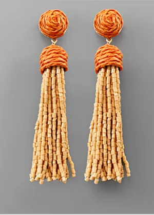 Loe Raffia Tassel Earrings