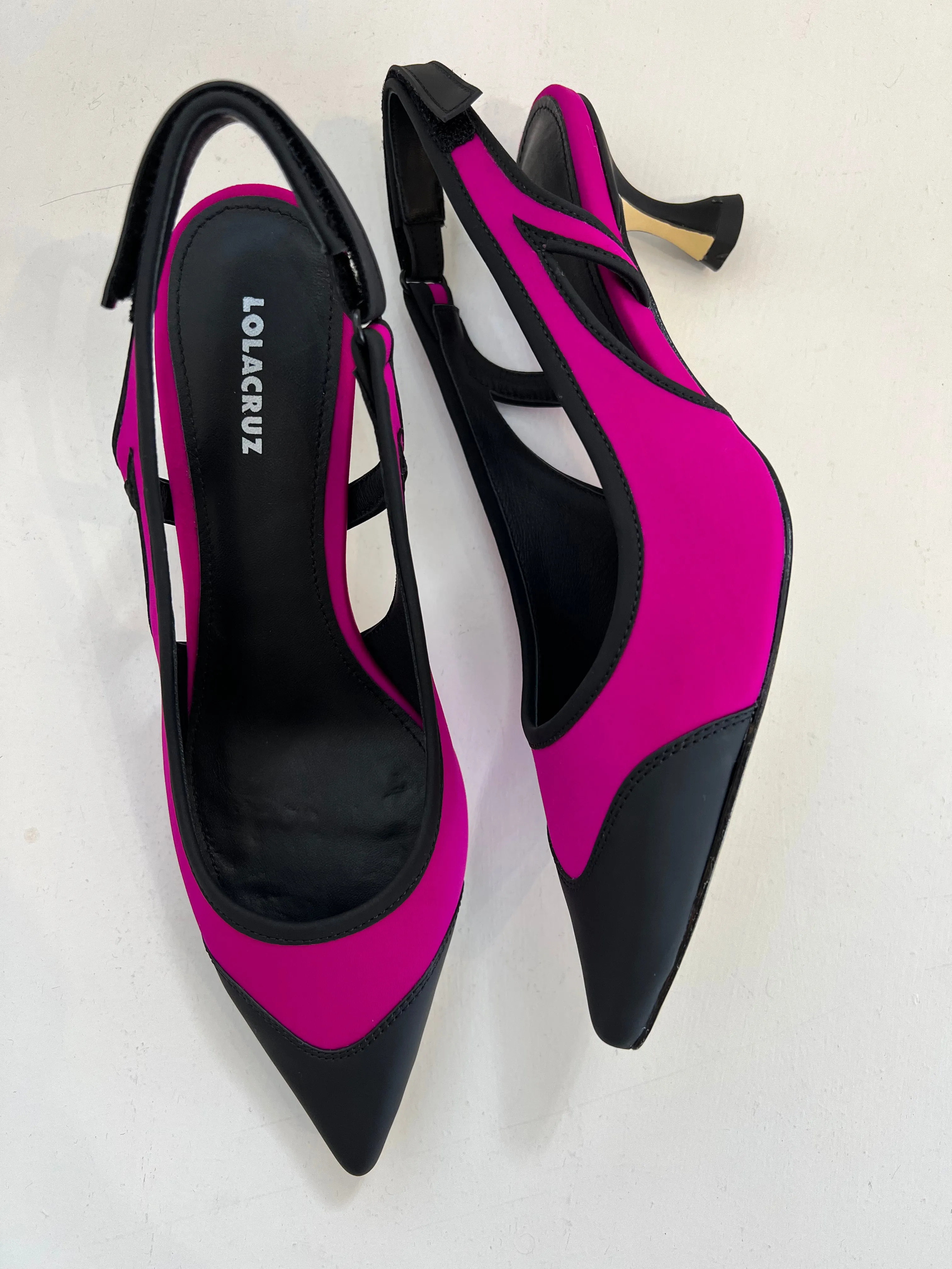 Lola Cruz Fuchsia Neoprene Slingback