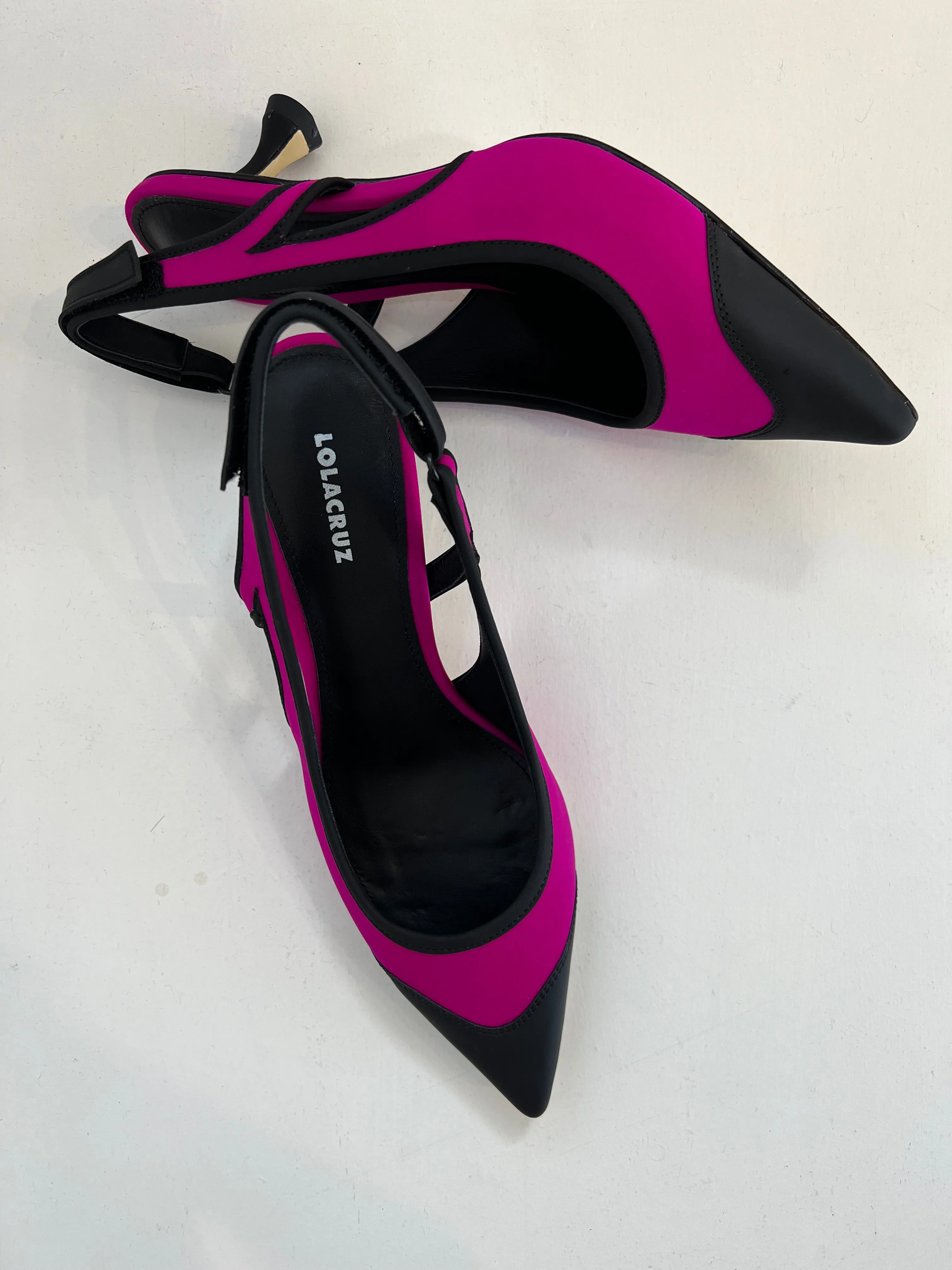 Lola Cruz Fuchsia Neoprene Slingback