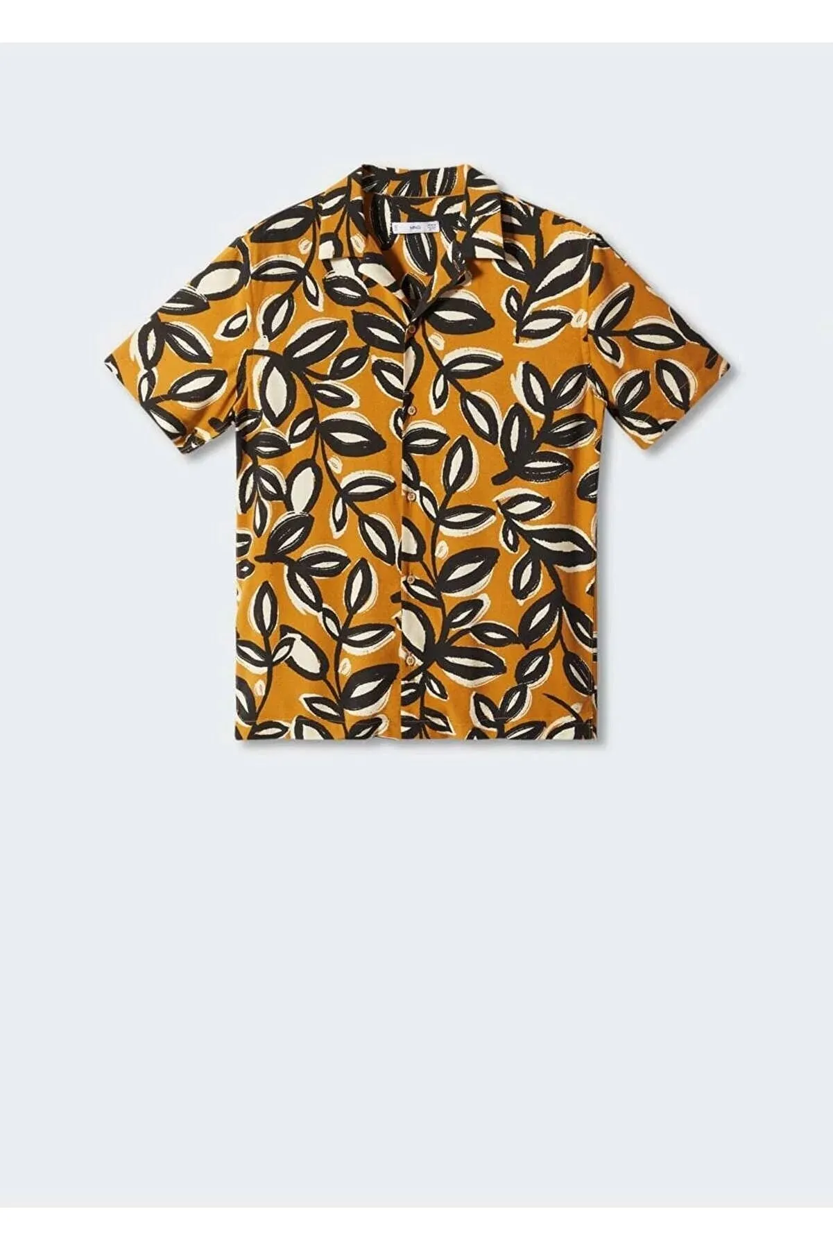 Mango Men's Leaf Patterned Loose Shirt