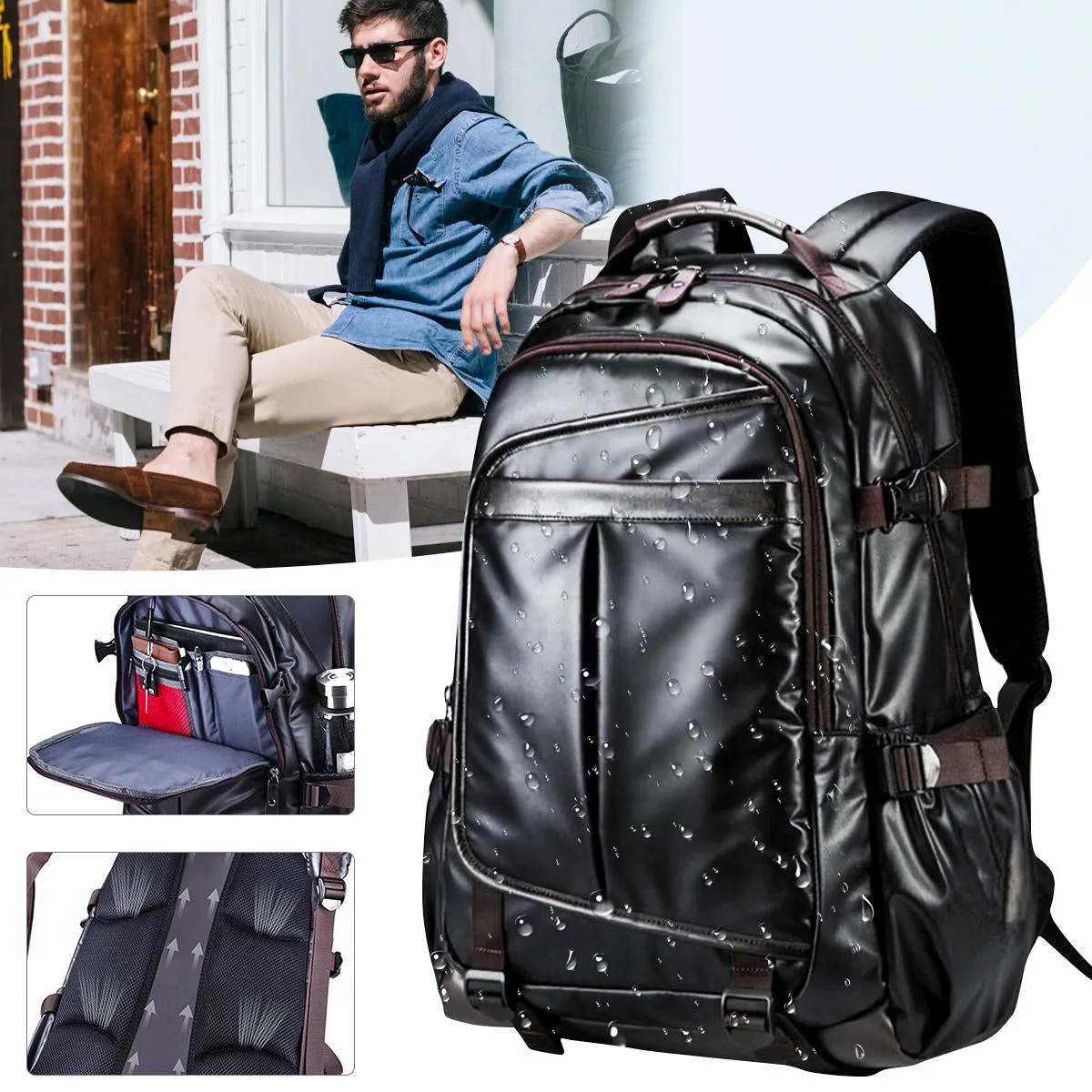 Men Women Waterproof Backpack Laptop School Shoulder Bag Travel Handbag Rucksack