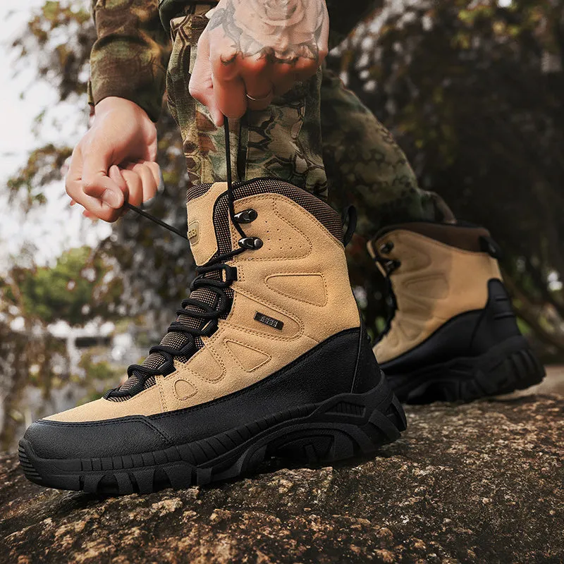 Men's winter new large size outdoor field training field training boots Hiking shoes Hiking shoes men's ankle boots