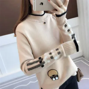 METAVERSMALL New new sweater women's loose winter new Korean version of student bottoming shirt short pullover semi-turtleneck knitted sweater