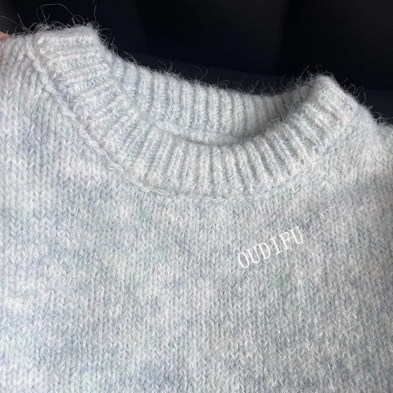 METAVERSMALL Small fresh soft waxy pullover sweater women's autumn and winter New new loose lazy style design knitted sweater top