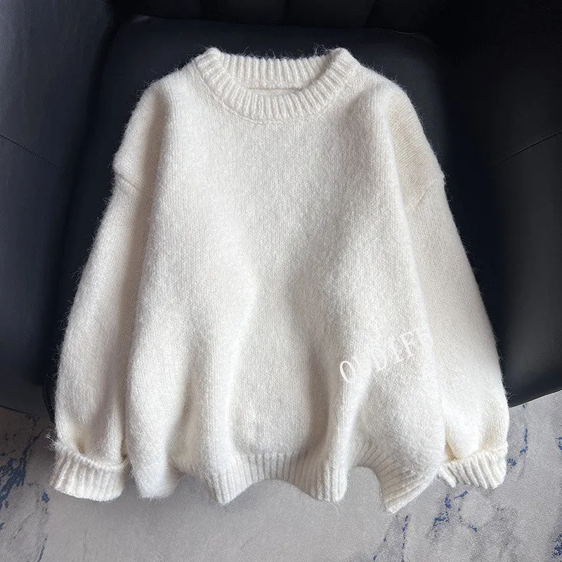 METAVERSMALL Small fresh soft waxy pullover sweater women's autumn and winter New new loose lazy style design knitted sweater top