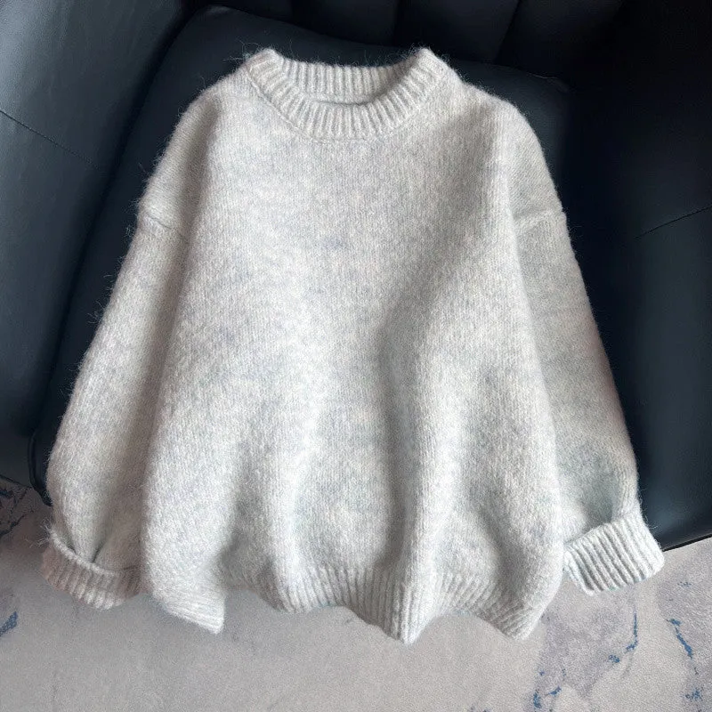 METAVERSMALL Small fresh soft waxy pullover sweater women's autumn and winter New new loose lazy style design knitted sweater top