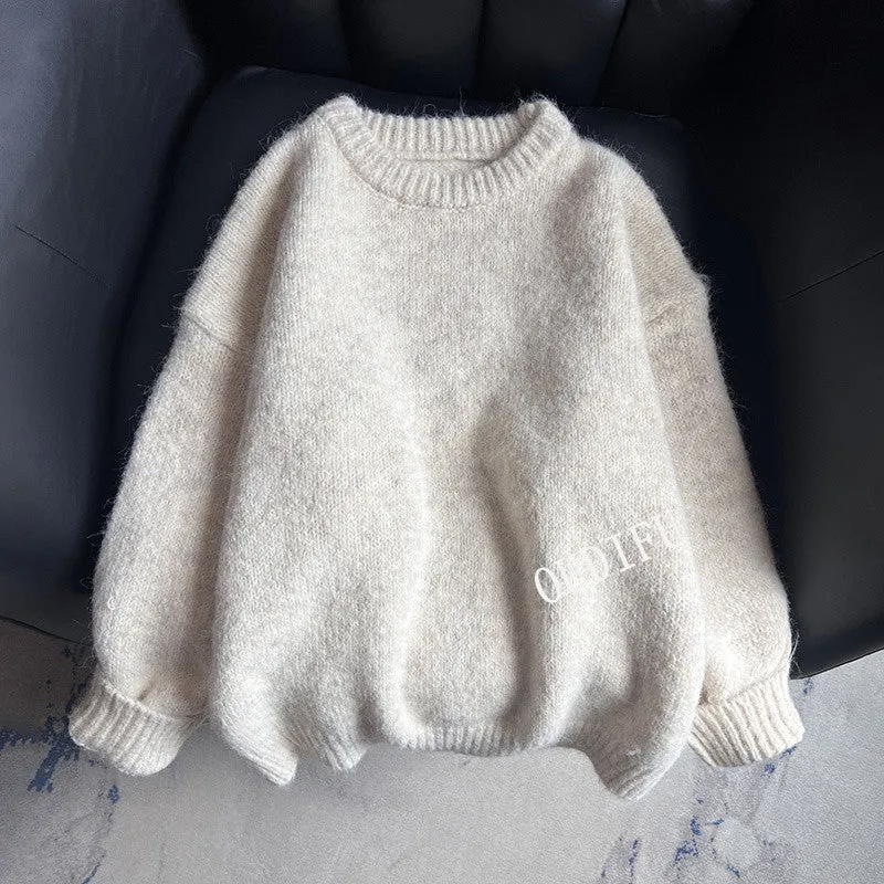 METAVERSMALL Small fresh soft waxy pullover sweater women's autumn and winter New new loose lazy style design knitted sweater top