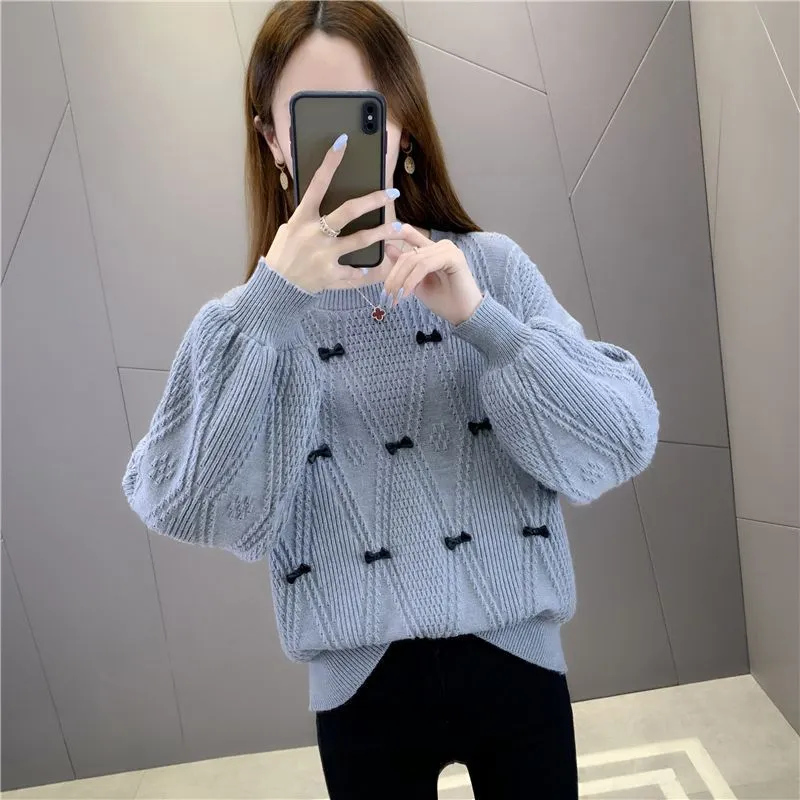 METAVERSMALL Winter explosion small foreign style bottoming sweater 2023 autumn and winter casual style pullover loose knitted sweater women