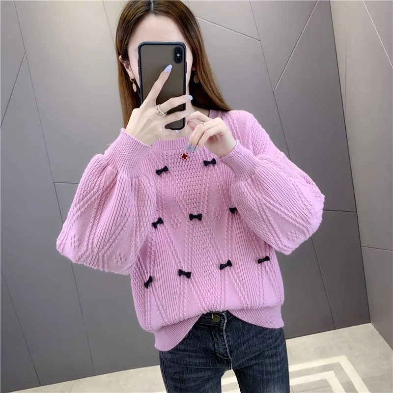 METAVERSMALL Winter explosion small foreign style bottoming sweater 2023 autumn and winter casual style pullover loose knitted sweater women