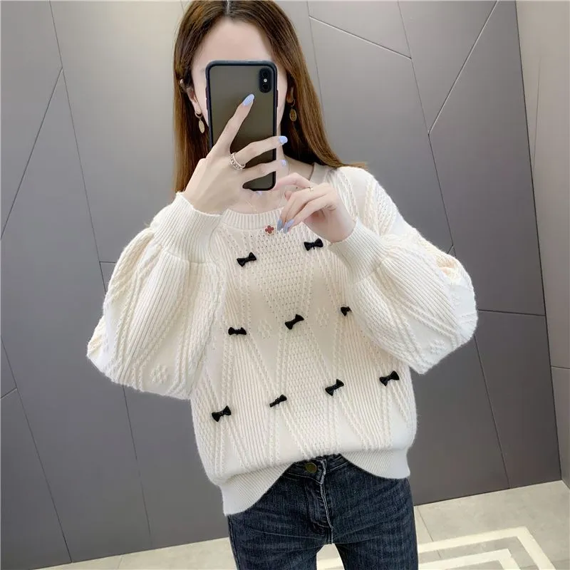 METAVERSMALL Winter explosion small foreign style bottoming sweater 2023 autumn and winter casual style pullover loose knitted sweater women