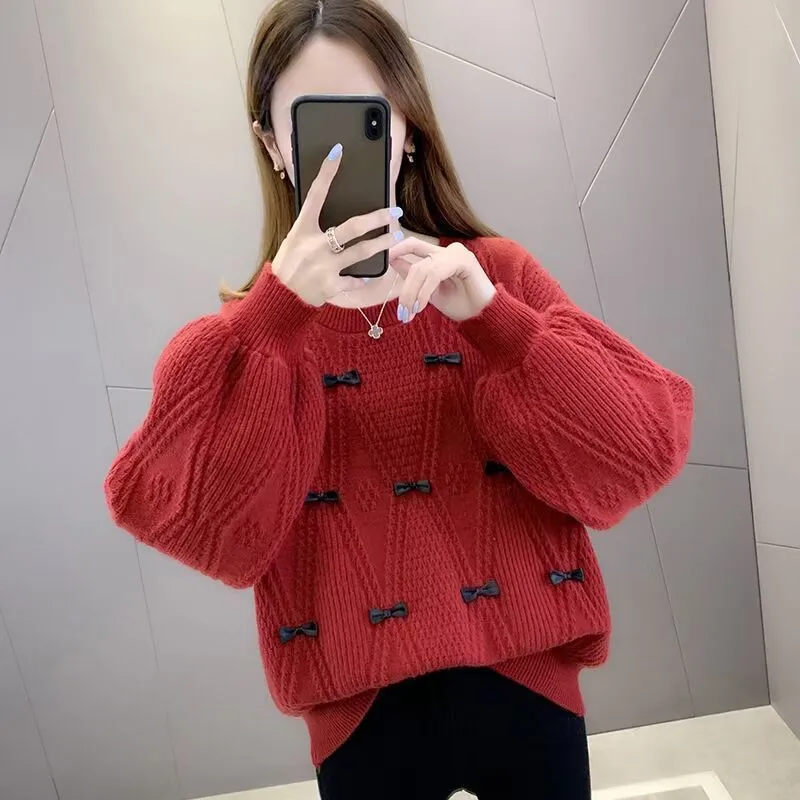 METAVERSMALL Winter explosion small foreign style bottoming sweater 2023 autumn and winter casual style pullover loose knitted sweater women