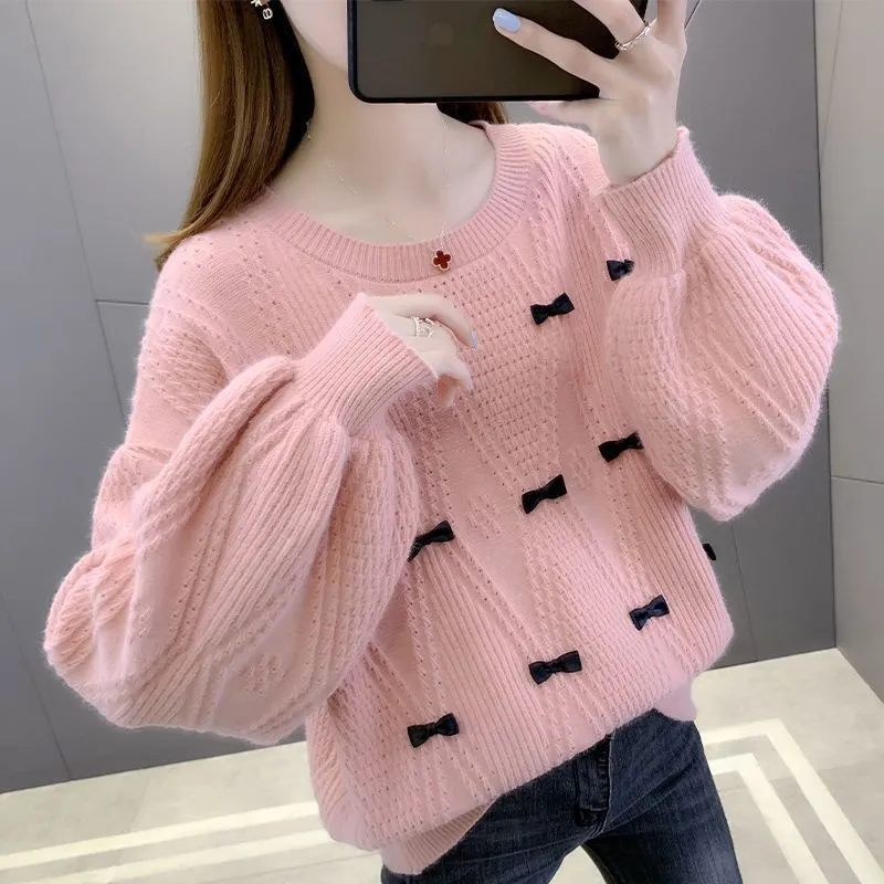 METAVERSMALL Winter explosion small foreign style bottoming sweater 2023 autumn and winter casual style pullover loose knitted sweater women