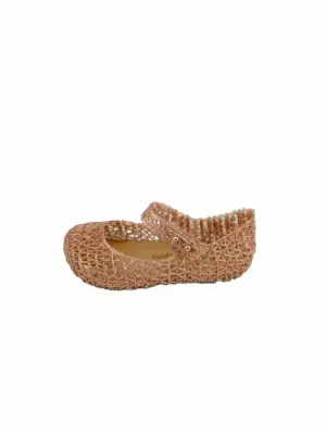 Mini Melissa Girls' Campana Mary Jane Shoes Rose Gold Size 9 (approx. age 4)