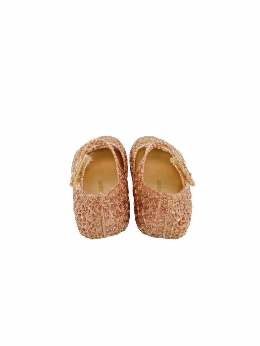 Mini Melissa Girls' Campana Mary Jane Shoes Rose Gold Size 9 (approx. age 4)