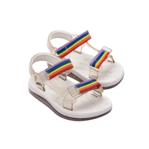 Mini Melissa Papete   Rider BB - Beige / Beige / Rainbow