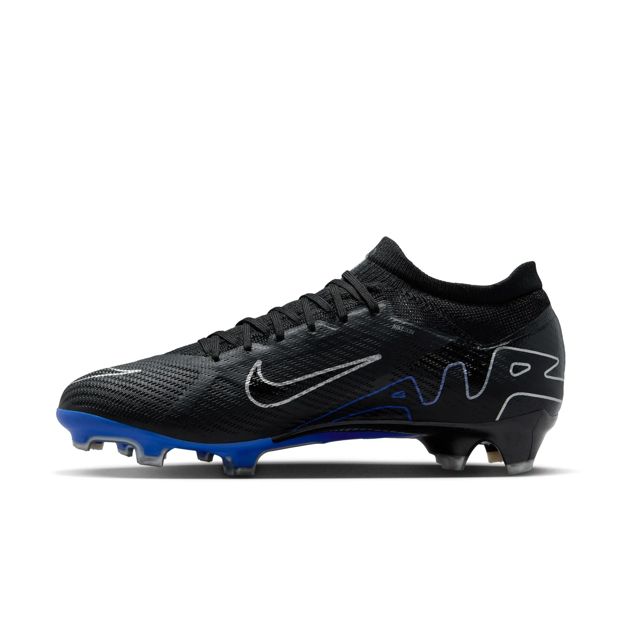 Nike Air Zoom Mercurial Vapor 15 Pro FG Firm Ground Soccer Cleat - Black/Chrome/HyperRoyal