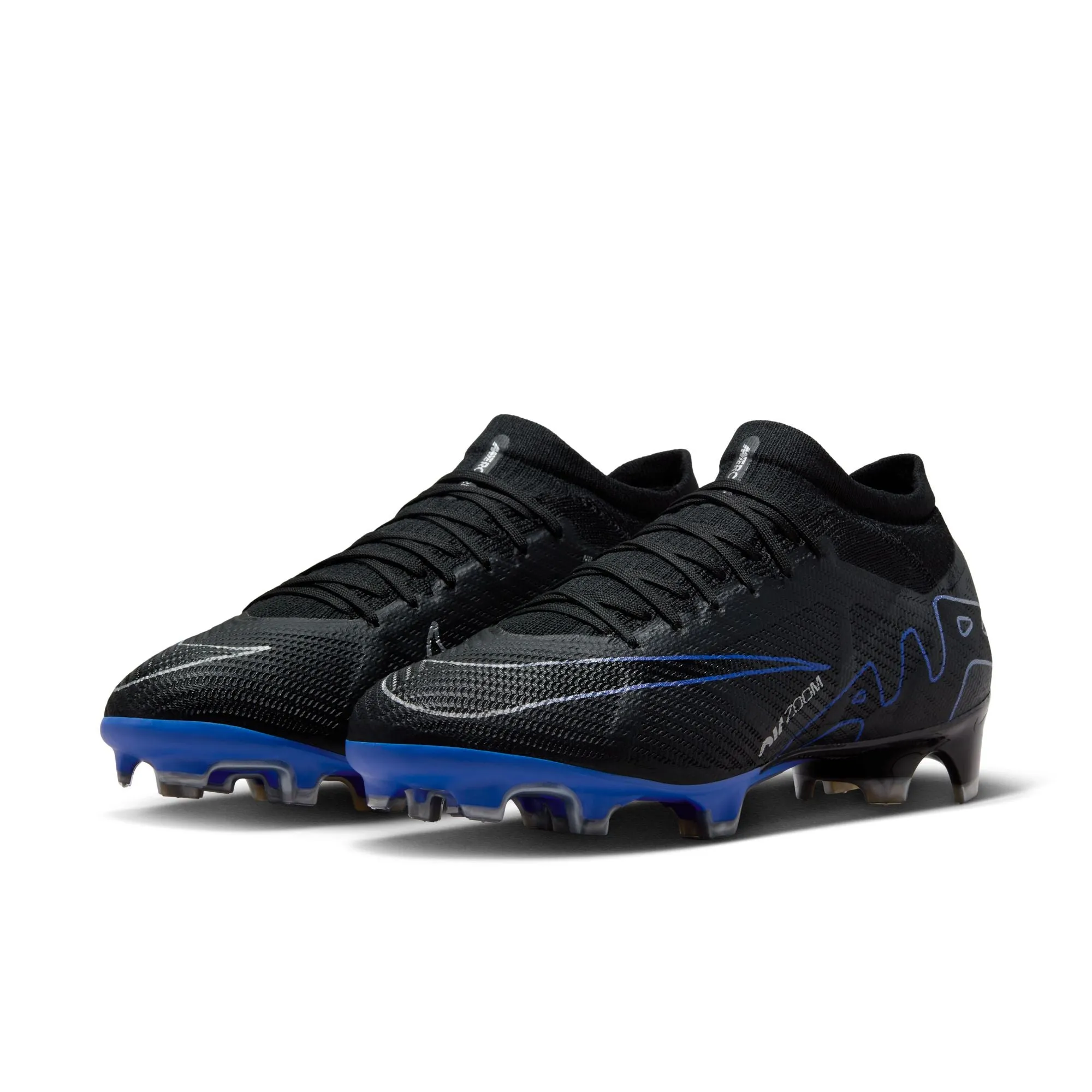 Nike Air Zoom Mercurial Vapor 15 Pro FG Firm Ground Soccer Cleat - Black/Chrome/HyperRoyal