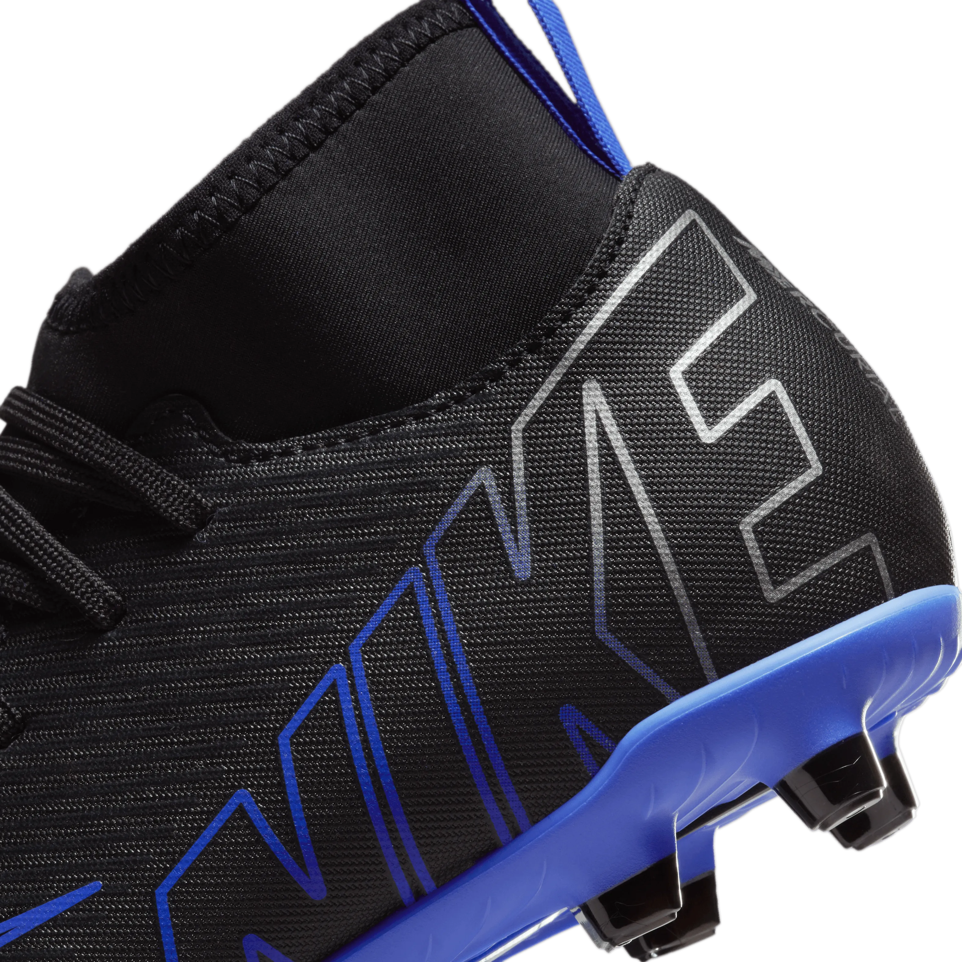 Nike Jr. Mercurial Superfly 9 Club FG/MG-Black/Chrome-Hyper Royal