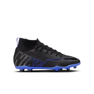 Nike Jr. Mercurial Superfly 9 Club FG/MG-Black/Chrome-Hyper Royal