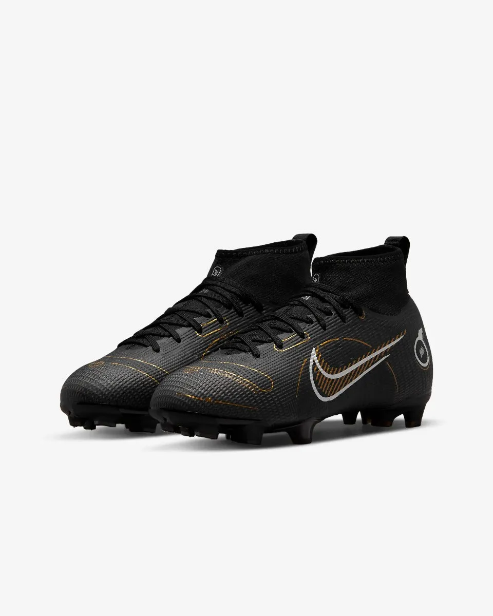 Nike JR Superfly 8 Pro FG - Black-Silver-Gold