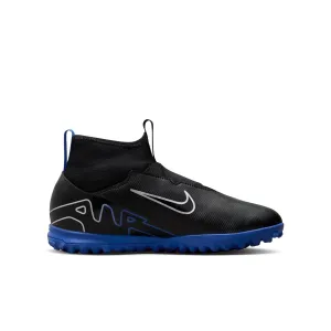 Nike Junior Zoom Superfly 9 Academy Turf Cleats - Black Chrome/ Royal