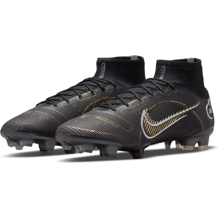 Nike Mercurial Superfly 8 Elite FG-	BLACK/METALLIC GOLD/METALLIC SILVER