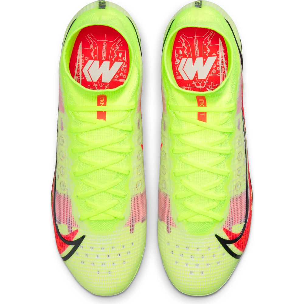 Nike Mercurial Superfly 8 Elite FG firm Ground Football Boots Volt/Bright Crimson