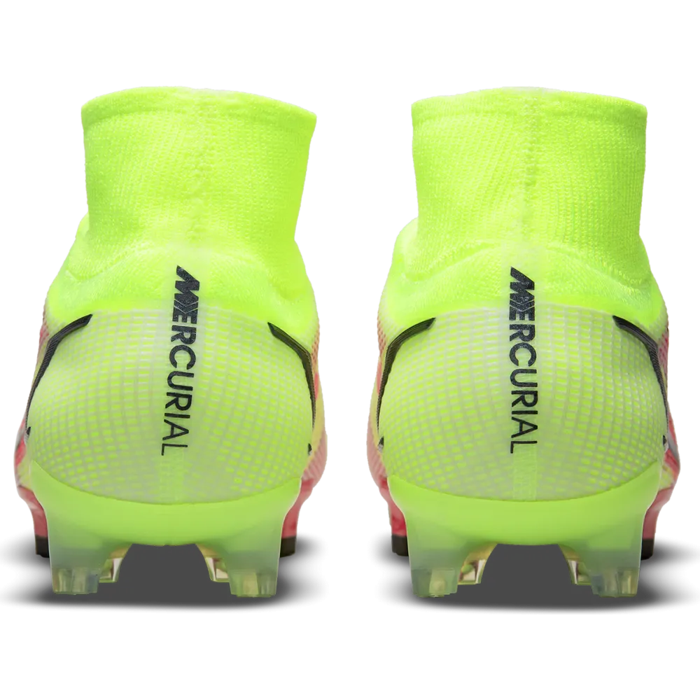 Nike Mercurial Superfly 8 Elite FG firm Ground Football Boots Volt/Bright Crimson