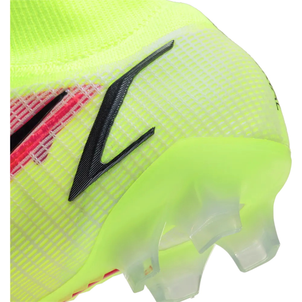 Nike Mercurial Superfly 8 Elite FG firm Ground Football Boots Volt/Bright Crimson