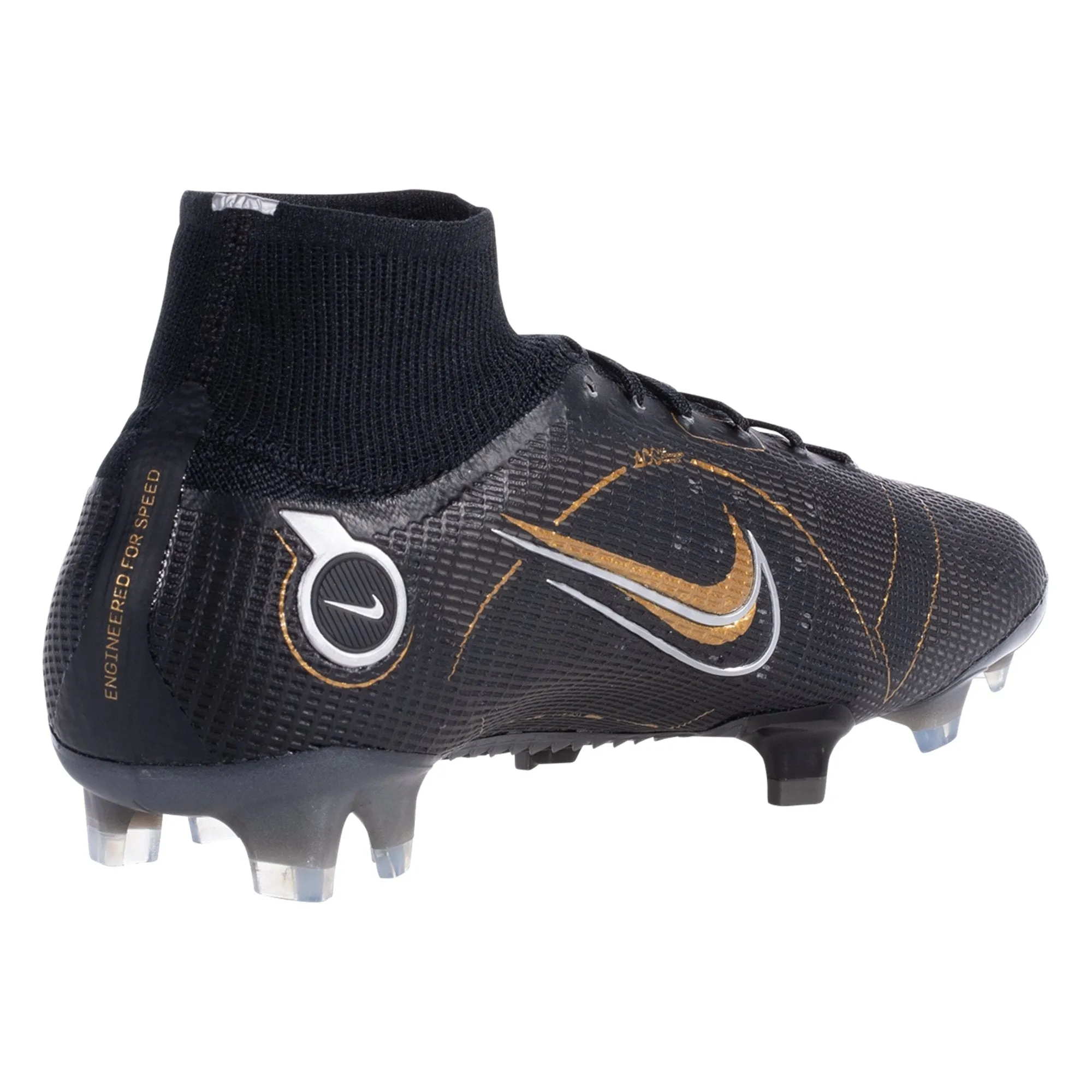 Nike Mercurial Superfly 8 Elite FG Firm Ground Soccer Cleat - Black/Metallic Gold/Metallic Silver/Cave Stone/Ash