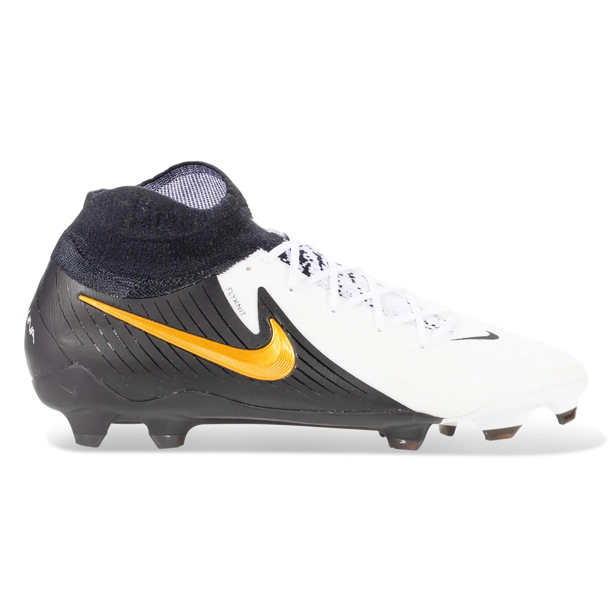 Nike Phantom Luna II Pro Firm Ground Soccer Cleats (White/Black/Metallic Gold Coin)