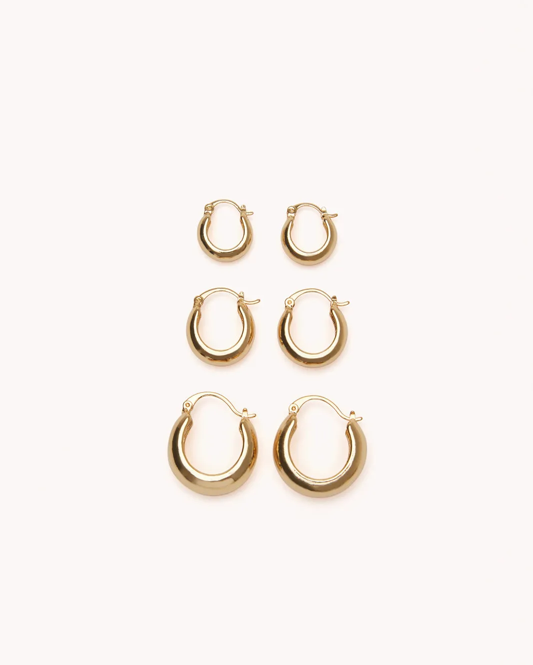 PALA GOLD PLATED EARRING 3PACK - GOLD PLATED 18K