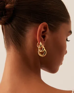 PALA GOLD PLATED EARRING 3PACK - GOLD PLATED 18K