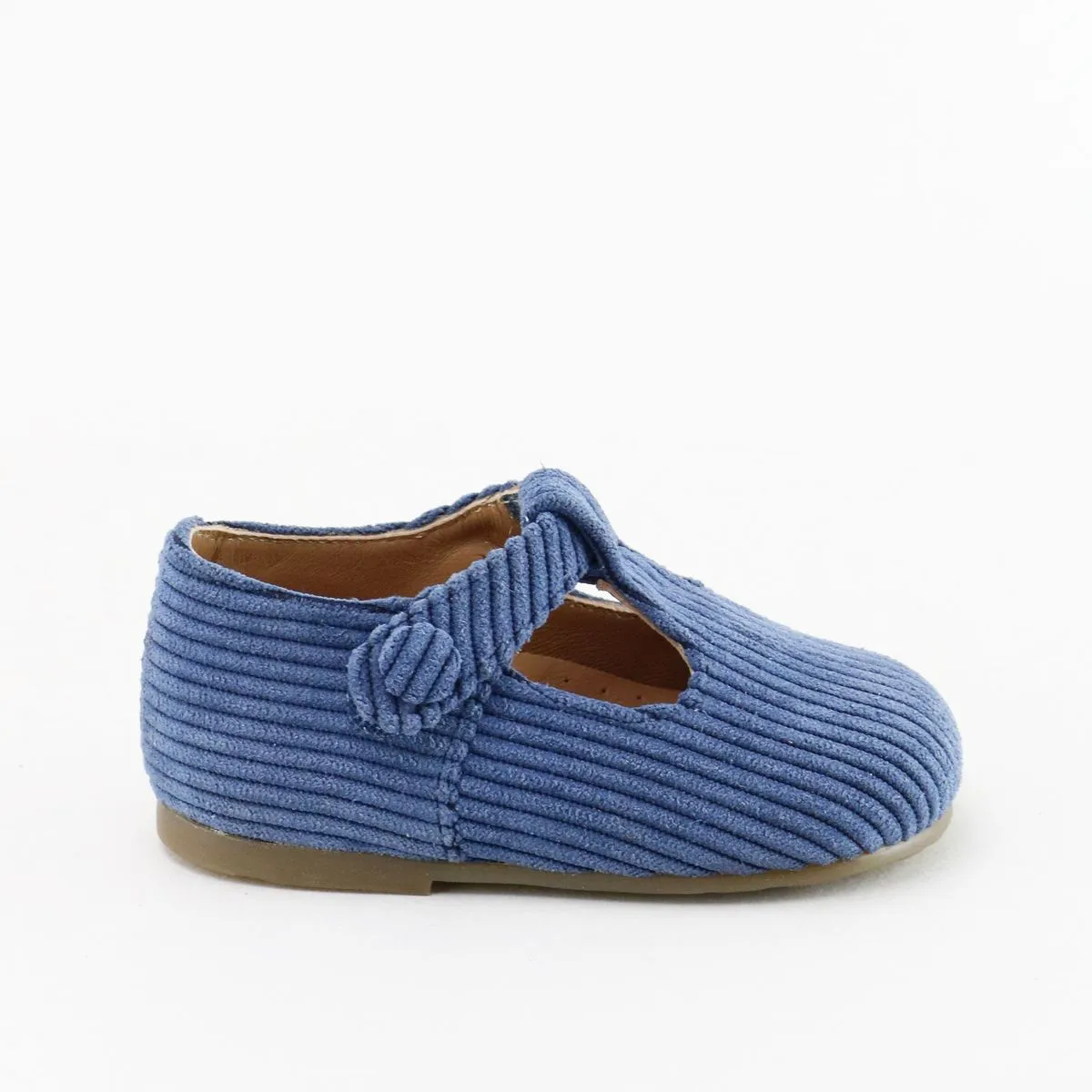 Papanatas Blue Corduroy Baby T-Strap