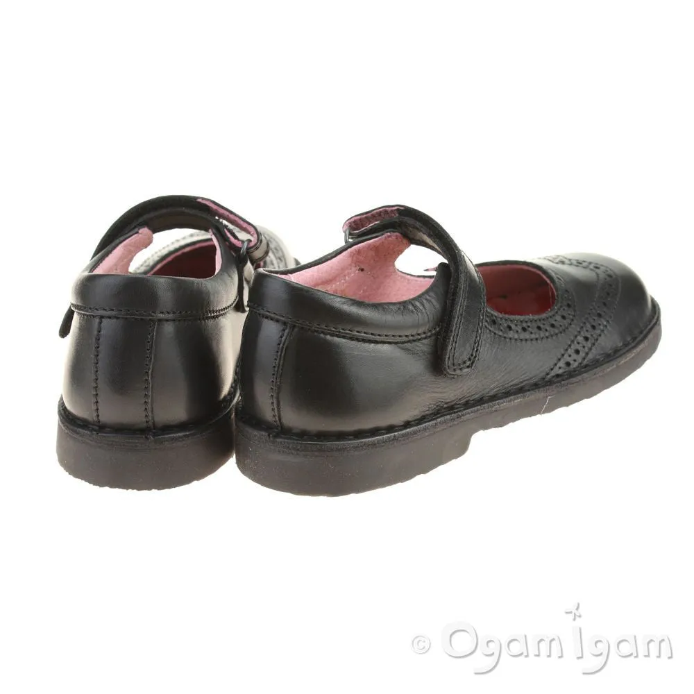 Petasil Claret 2 Black Girls Black School Shoe