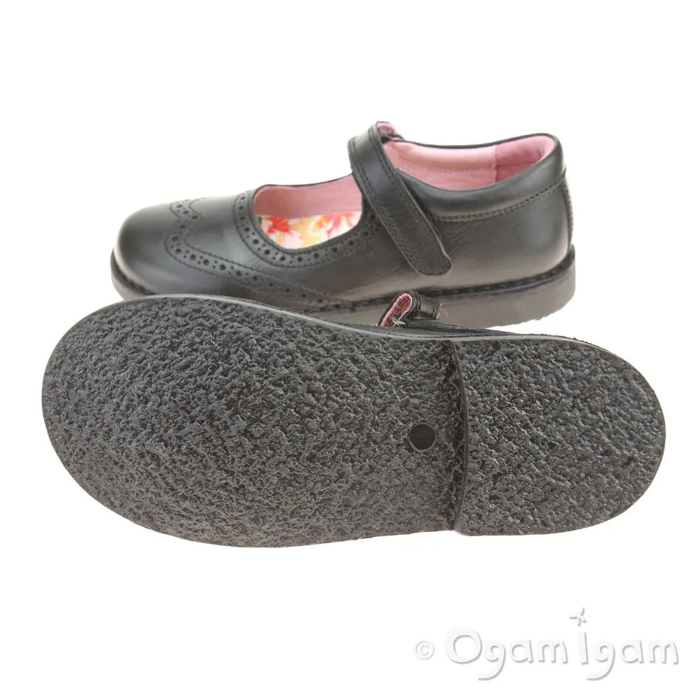 Petasil Claret 2 Black Girls Black School Shoe