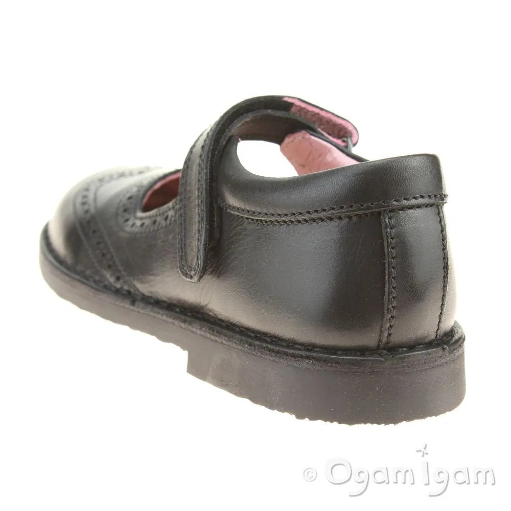 Petasil Claret 2 Black Girls Black School Shoe