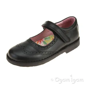 Petasil Claret 2 Black Girls Black School Shoe